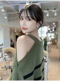 顔まわり似合わせフェミニンロングワイドバング2wayバング
