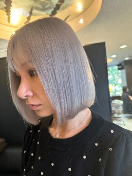透明感/ダブルカラー/ボブ/外国人風/シルバーアッシュ