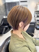 イヴ ヘアコード(EVE hair coord)&nbsp;丸みショートボブxさりげないパープルインナー