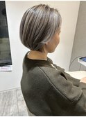 大人ショート/白髪ぼかし/ハイライト