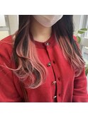 【インナーカラー 】ピンクベージュ×ベージュ