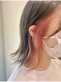 20代３０代透明感抜群！可愛いインナーカラーピンクベージュ