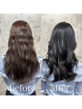 ヨペ(yeope) 【艶髪カラー】レイヤーカット/コテ巻き風パーマ