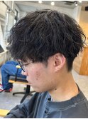 波巻きスパイラルパーマツイストパーマメンズマッシュパーマ