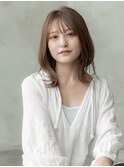大人かわいい前髪セシルカットココアブラウンフリンジウェーブ