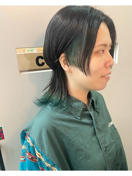 キューズ クラブ(cuz KLUB) 【cuzKLUB】ウルフインナーカラーグリーン【池袋】