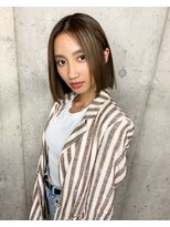 サロンドミルク 原宿(salon de MiLK) ハイライトミルクティーベージュ顔周りレイヤーカット/原宿