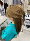 ストレートハーフアップ