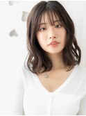 韓国風巻き小顔エアリーミディアムウェットヘアY戸頭20代30代