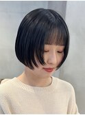 20代30代ショートボブ前髪ありボブミニボブ顔周りレイヤーカット