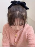 〇グレージュ 透明感カラー ブリーチなし 簡単ヘアアレンジ