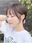 小顔黒髪レイヤーカット×アッシュカラー20代30代40代