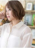 ★ミルクグレージュ小顔レイヤーショートボブウルフ20代30代★2