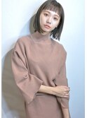 Saphir☆ジグザグバングのミニマムボブ暗髪「似合わせカット」