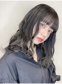 スモーキーグレージュ　小顔レイヤーカット　インナーレイヤー