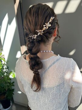 シーン(SCENE) 結婚式　ヘアセット　お呼ばれアレンジ　編み込み【天神/今泉】