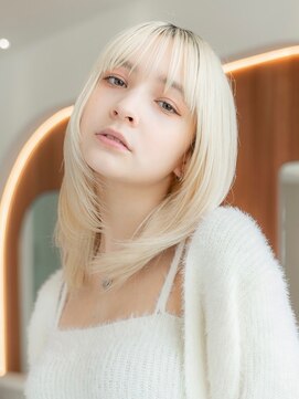 イオ 本厚木(io) ハッシュカット韓国レイヤーハイトーンフルバングイメチェン