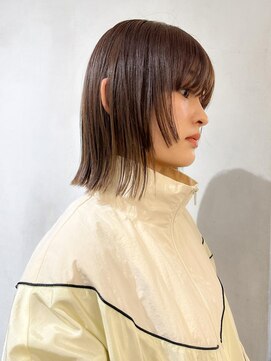 ミンクス 原宿店(MINX) 切りっぱなしボブエアリーロング美髪ピンクブラウン