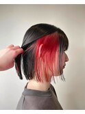 切りっぱなしボブ×インナーレッド