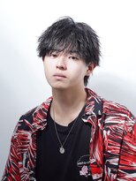 アルファ 新宿(alpha)&nbsp;サーフカール/ 刈り上げセンターパート/ブルーブラック[新宿駅]