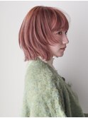 顎ラインレイヤーボブピンクベージュ谷ひより/12