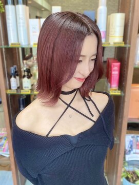 ヘアークルーズピース (hair cruise Piece) レイヤーボブ/カシスカラー/韓国カラー/