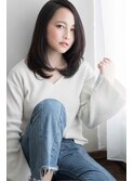 ☆くびレイヤーエモージュデザインカラーシルキーベージュミディ