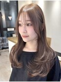 ブリーチ無しマロンベージュ/レイヤーカット