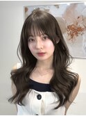 T177くびれヘアレイヤーカットブラウン透明感韓国ヘア表参道