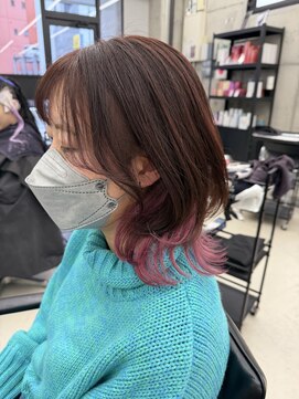 リノート バイ エゴル 名古屋(LINOET by ENGOL) 【LINOET】インナーカラー/ケアブリーチ/くびれヘア/ブリーチ