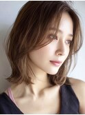 ボブレイヤー×白髪ぼかしカラー３０代４０代５０代６０代