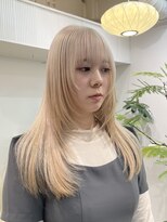 ミーム 原宿 表参道(meme)&nbsp;◎ブロンドハイトーンデザインカラーアンブレラカラー金髪