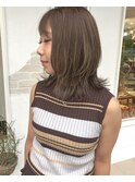 20代30代大人可愛いナチュラルハイライトベージュレイヤーパーマ