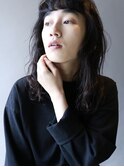 黒髪パーマミディ