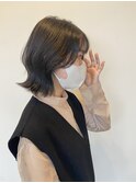 切りっぱなしミディアムヘア