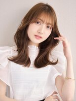 ミンクス 銀座店(MINX)&nbsp;韓国風くびれ前髪ピンクベージュインナーグレージュマチルダボブ