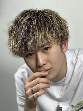 ヒロギンザ 青山店(HIRO GINZA) ハイライト/マッシュパーマ/ウルフ/アッシュブラック/波巻き