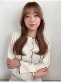 ボブ/大人かわいい/フェザーバング/透け感グレージュ