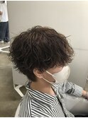 メンズパーマツイスパ波巻きスパイラルマッシュセンターパート