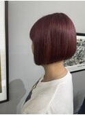 チェリーピンク_ボブ_前下りボブ
