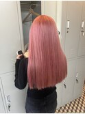 春のピンクのヘアカラー