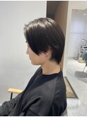 ダークアッシュニュアンスパーマ韓国マッシュスペインカール