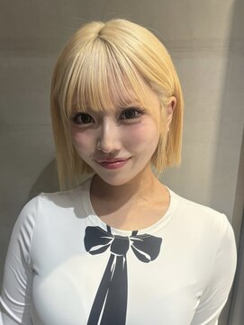 ロンドブルーム 天神大名店(Lond Bloom) イメチェンショート外ハネボブ美髪ブルーブラックワイドバング