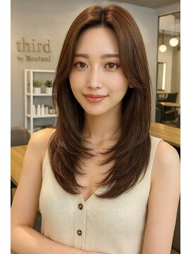 サードバイローラン(THiRD by ROULAND) 【THiRD】オリーブグレークラゲヘアーココアベージュ