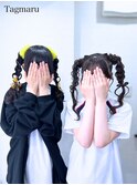 高校生体育祭ヘアセット☆ハートリボンアレンジ