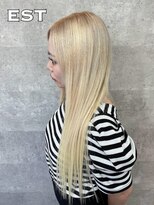 エスト 大阪梅田(EST) レミー100%高級人毛/53cm☆シールエクステ60枚+ブリーチカラー