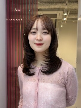 ソト 銀座(soto.) ミディアムレイヤーカット/大人ガーリー/ピンクベージュ/銀座