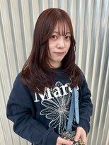 ユイマァル 岡山店(YUIMARL)&nbsp;韓国レイヤーピンクブラウンカラーブリーチなし似合わせ顔周り