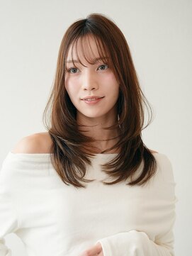 ReFa公式プレミアムサロン Zina横浜2nd 個室美容室 髪質改善レイヤーカット/髪質改善 髪質改善 ワンホン韓国風ダークパープル【Zina横浜2nd】
