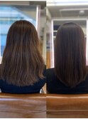 広がる髪を扱いやすい髪に　髪質改善ストレート　担当　倉島